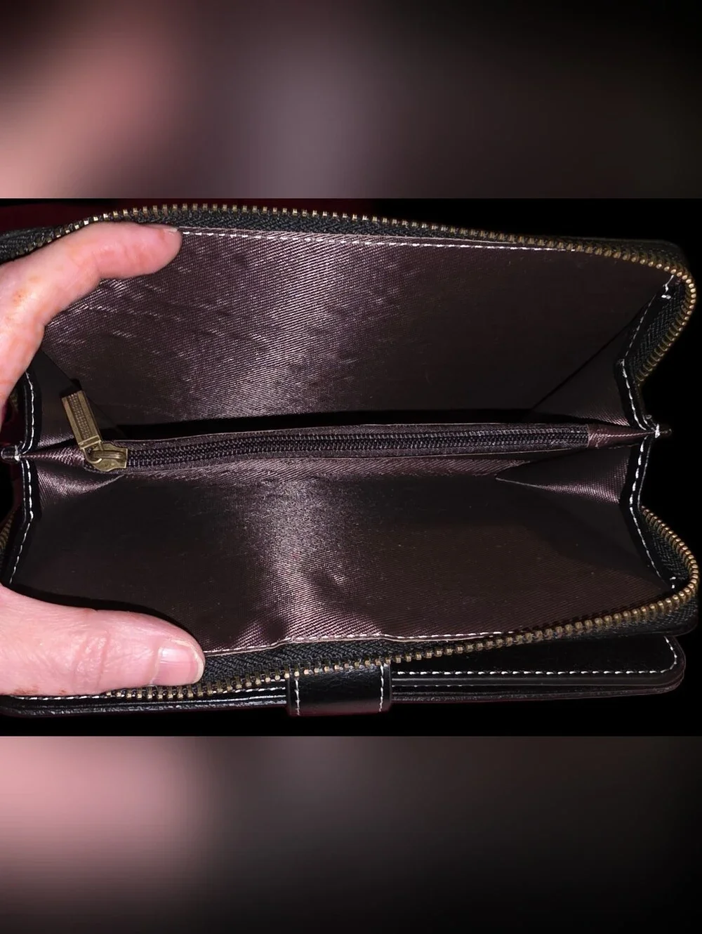 Black Wallet with Contrast Stitching